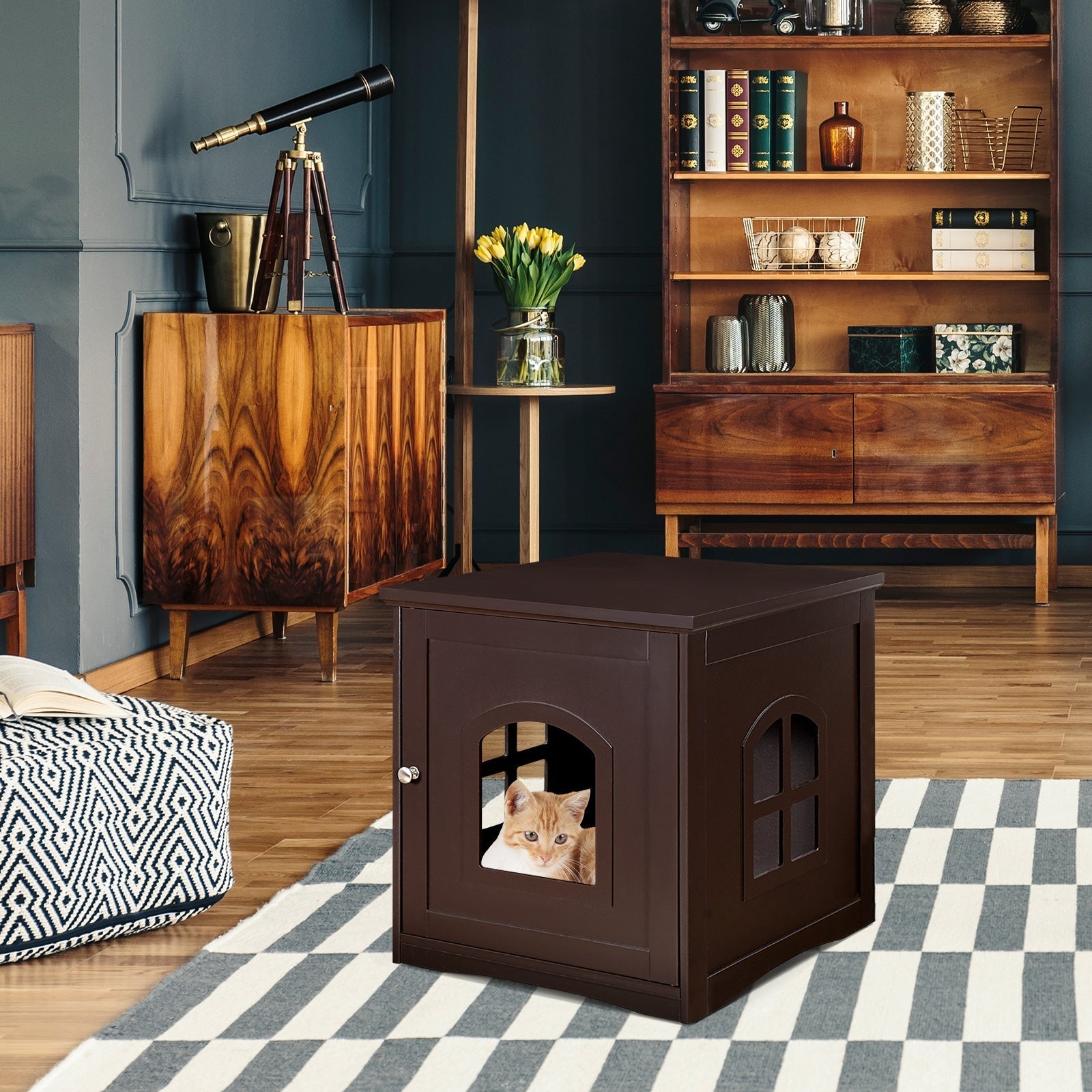 Side Table Nightstand Decorative Cat House