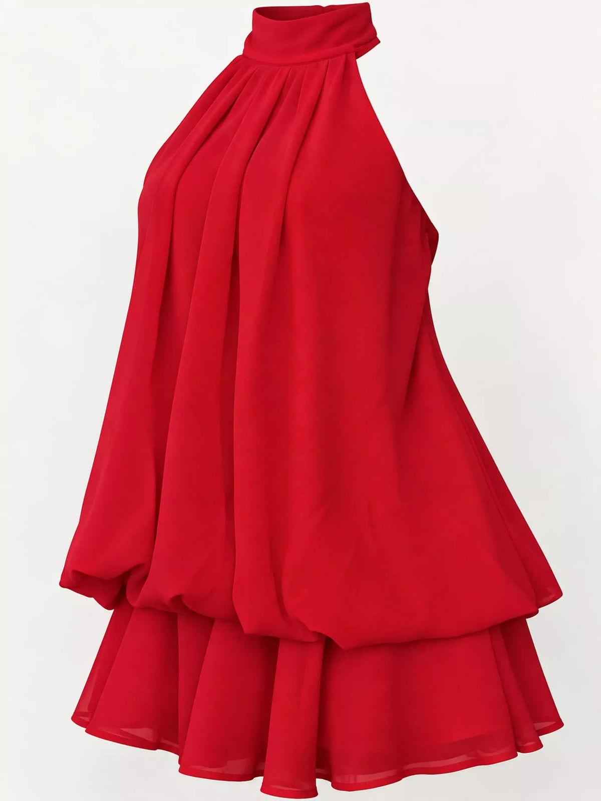 Halter Neck Ruched Mini Dress