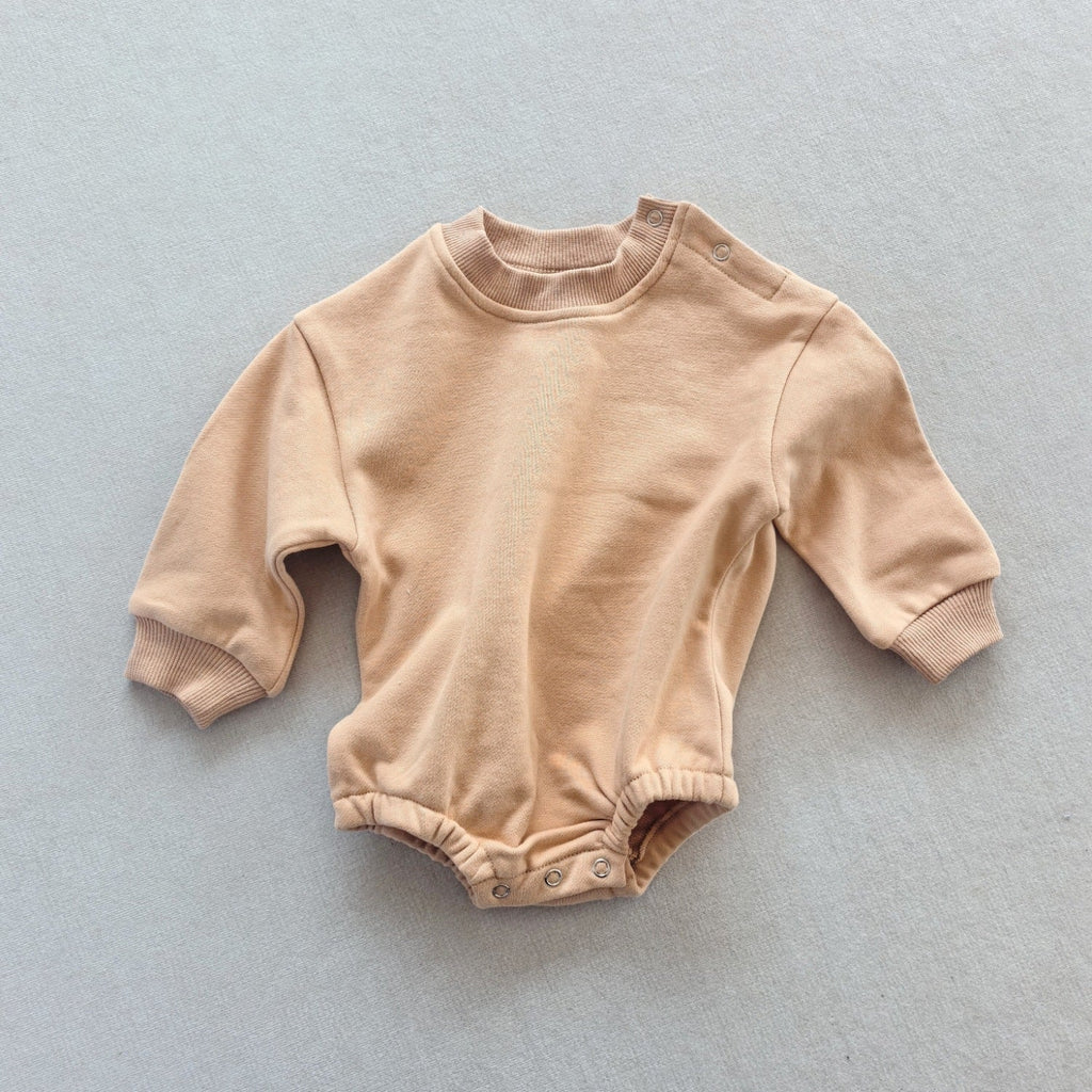 Long-sleeve Solid-color Cotton Casual Jumpsuit