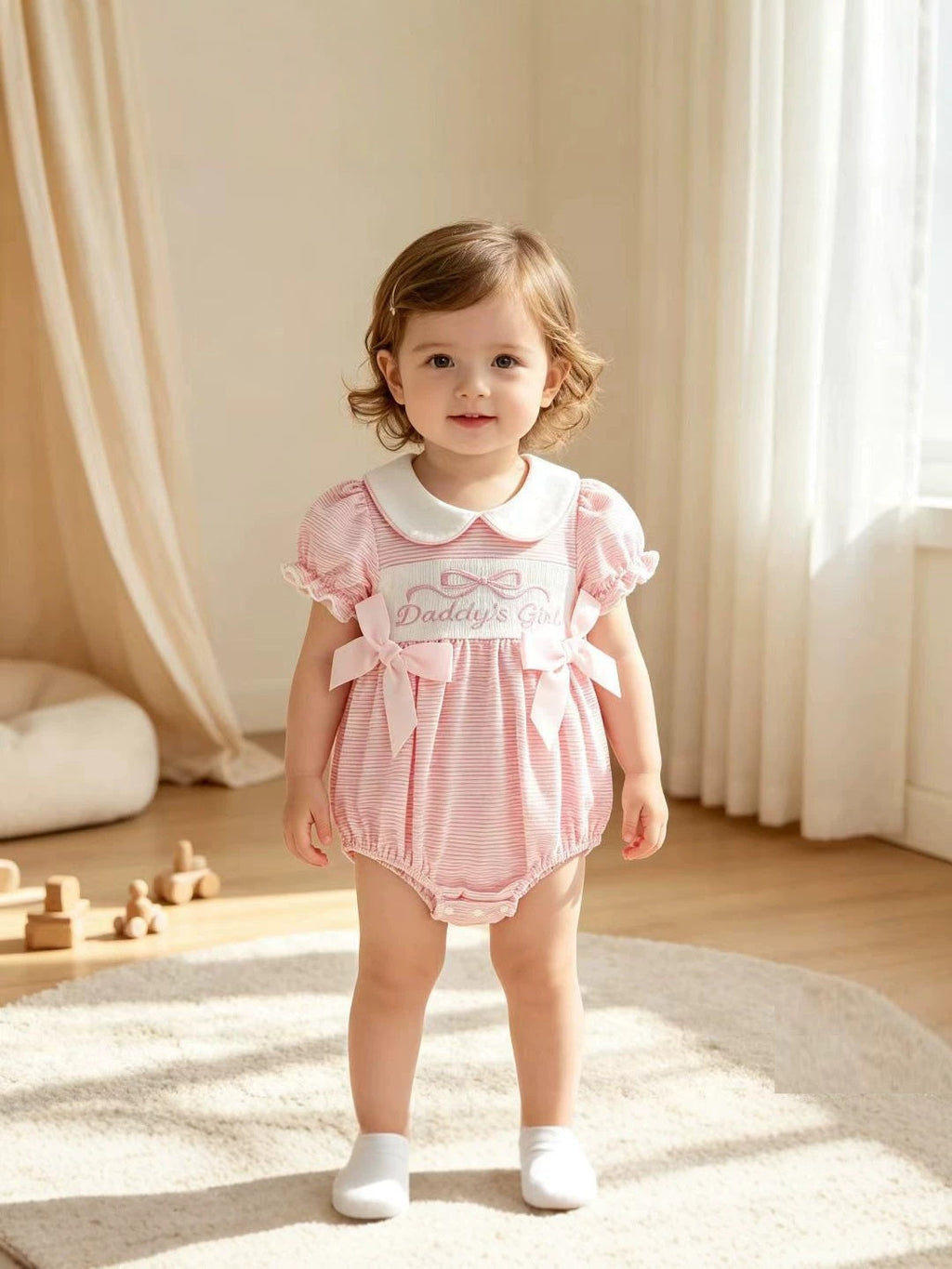 Lace Sleeves Crawl Suit For Baby Girl Jumpsuit