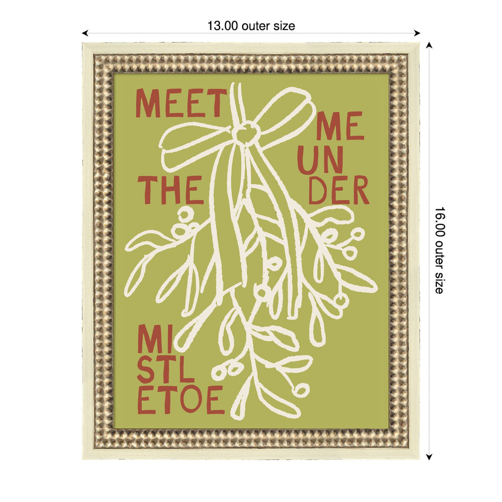 Mistletoe by Kikiandnim Framed Mounted Canvas Wall Art Print