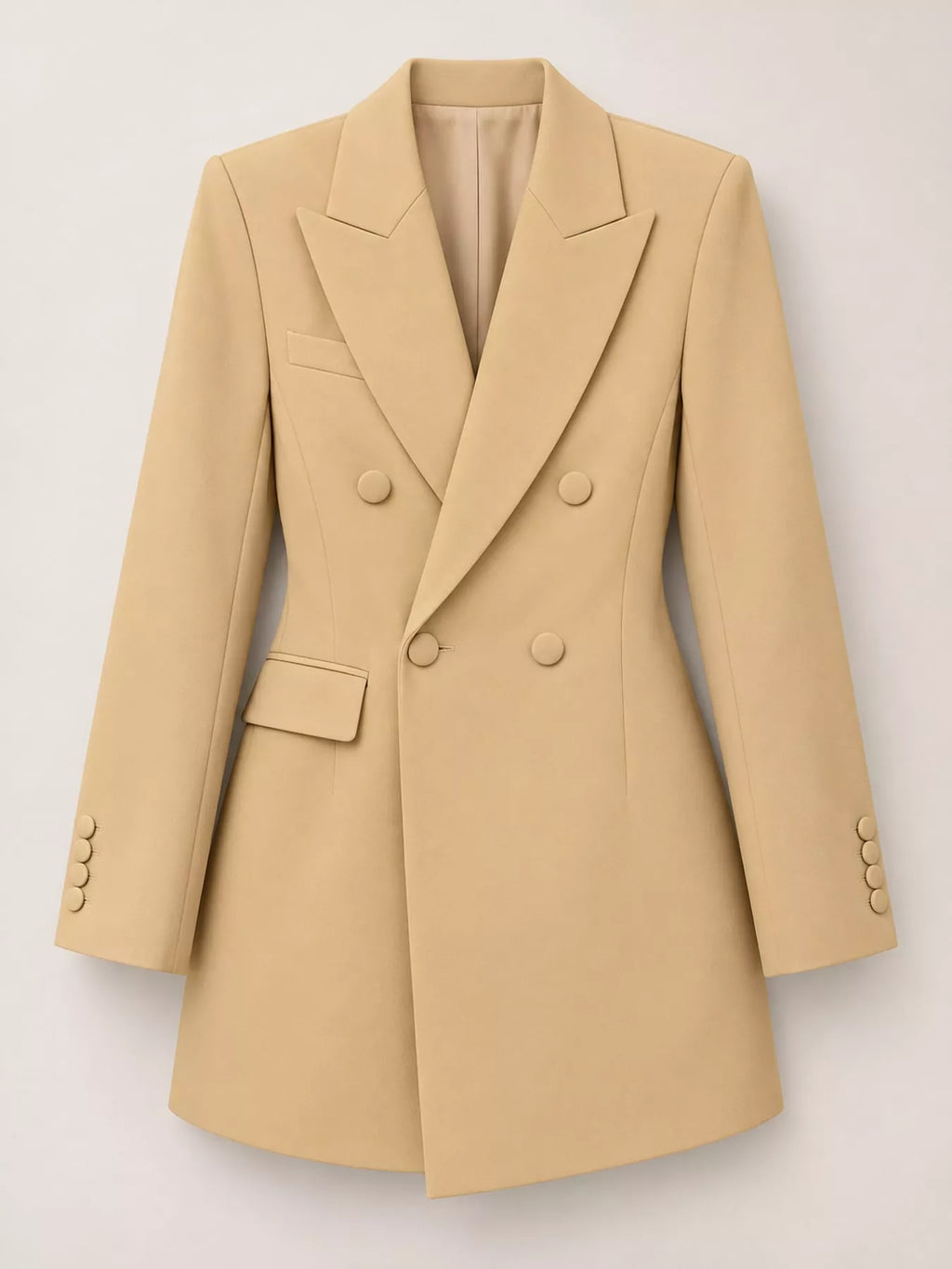 Full Size Double-Breasted Slim-Fit Blazer Plus Size