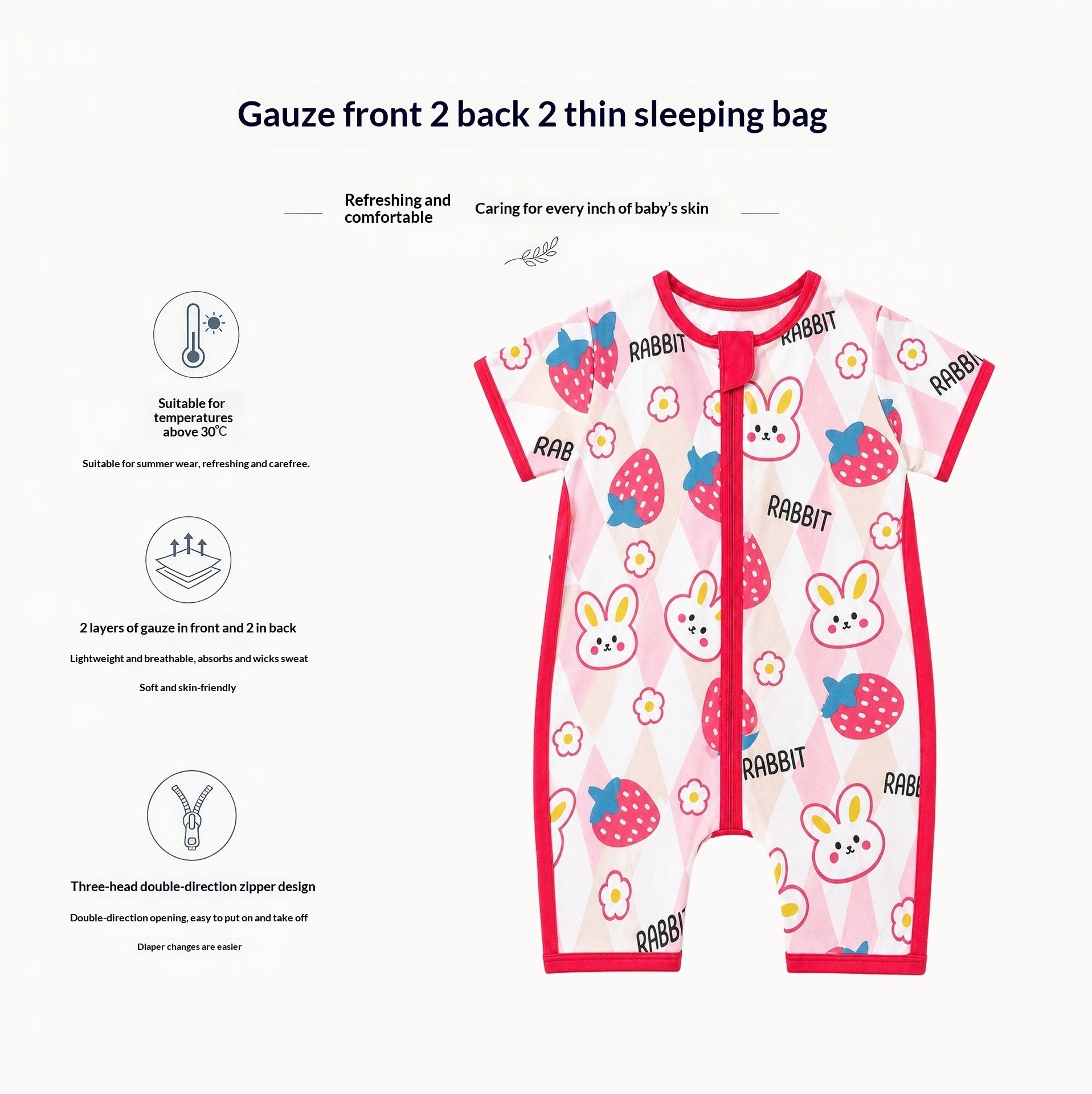 Dudu SpringSummer Lightweight Baby Gauze Sleeping Bag