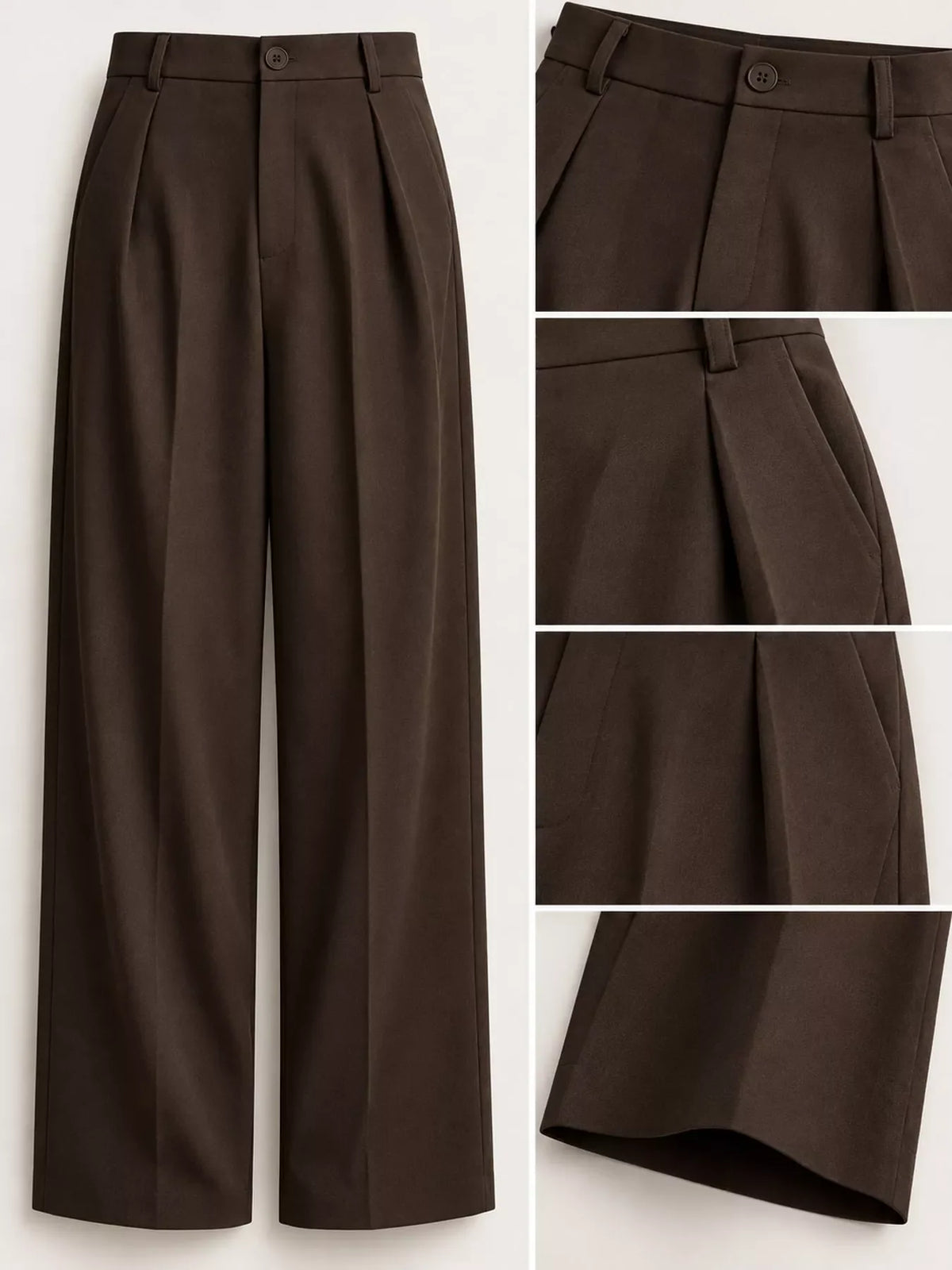 High-Waisted Pleated Wide-Leg Pants
