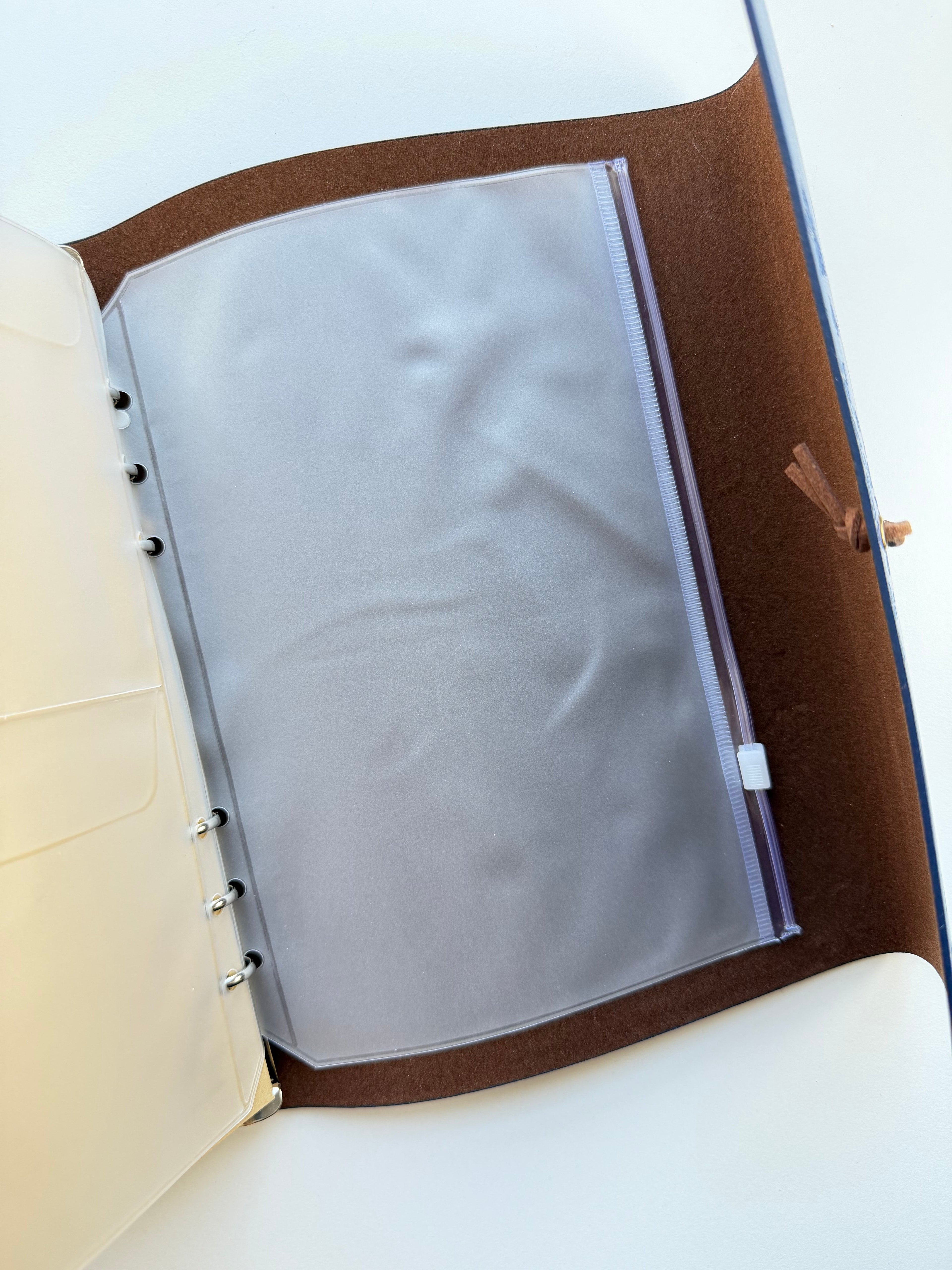 Brown A5 Vintage Faux Leather Binder Notebook