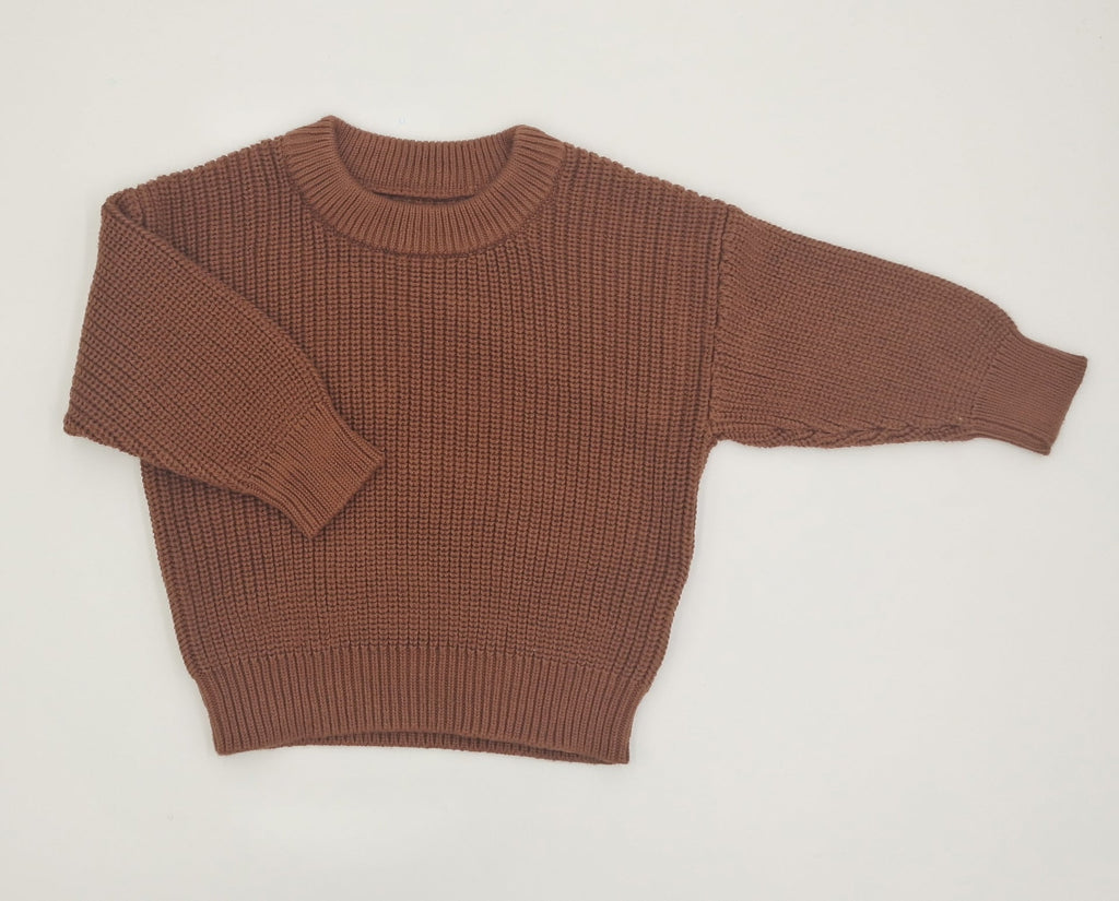 Infant Toddler Cotton Knitted Round Neck Base Sweater