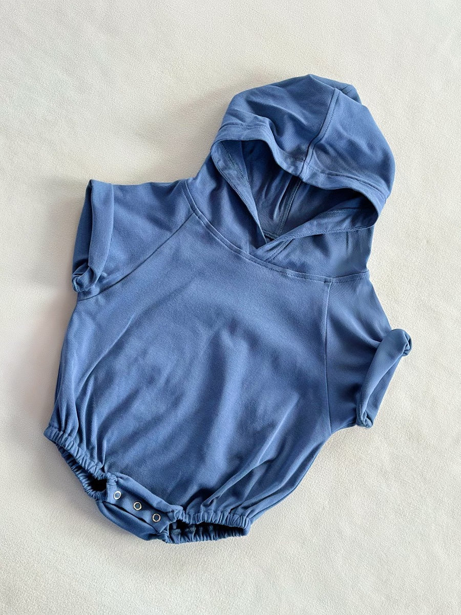Baby Cute Candy-Colored Hooded Cotton Romper