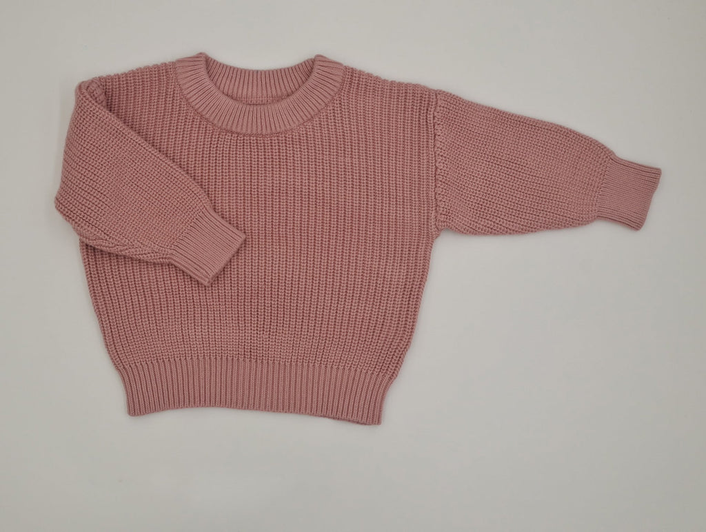 Infant Toddler Cotton Knitted Round Neck Base Sweater