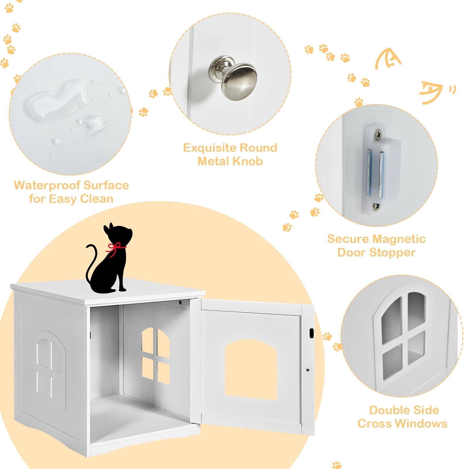 Side Table Nightstand Decorative Cat House