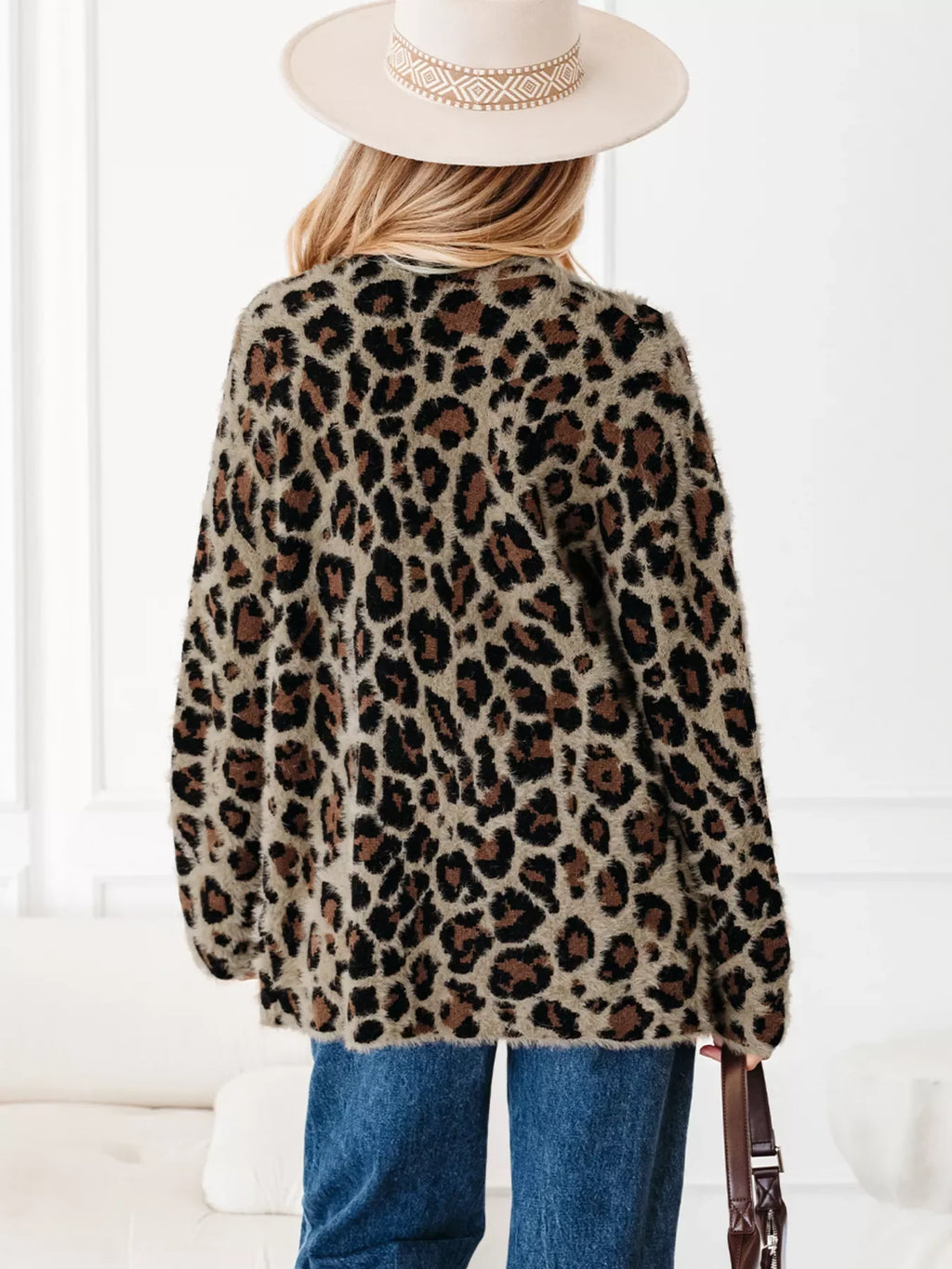 Leopard Open Casual Cardigan
