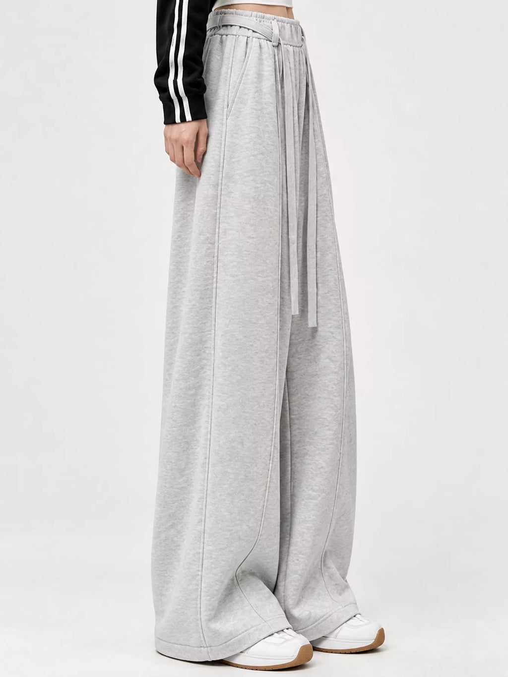 Drawstring Wide-Leg Casual Pants