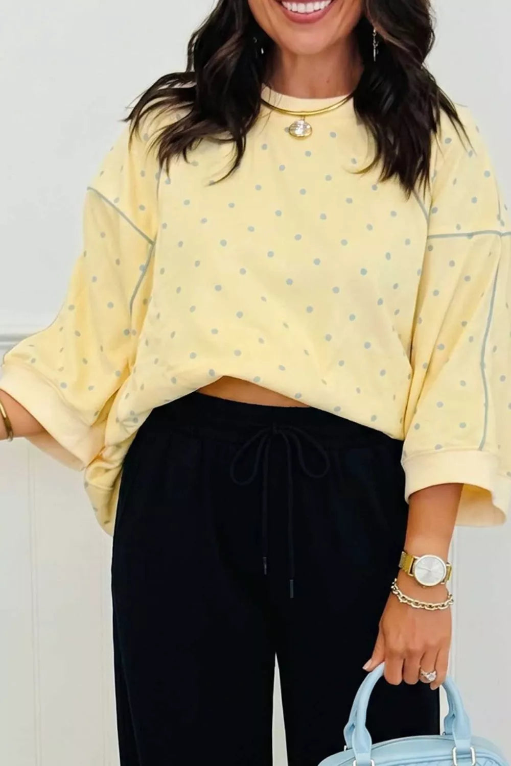 Polka Dot Oversized Sweatshirt