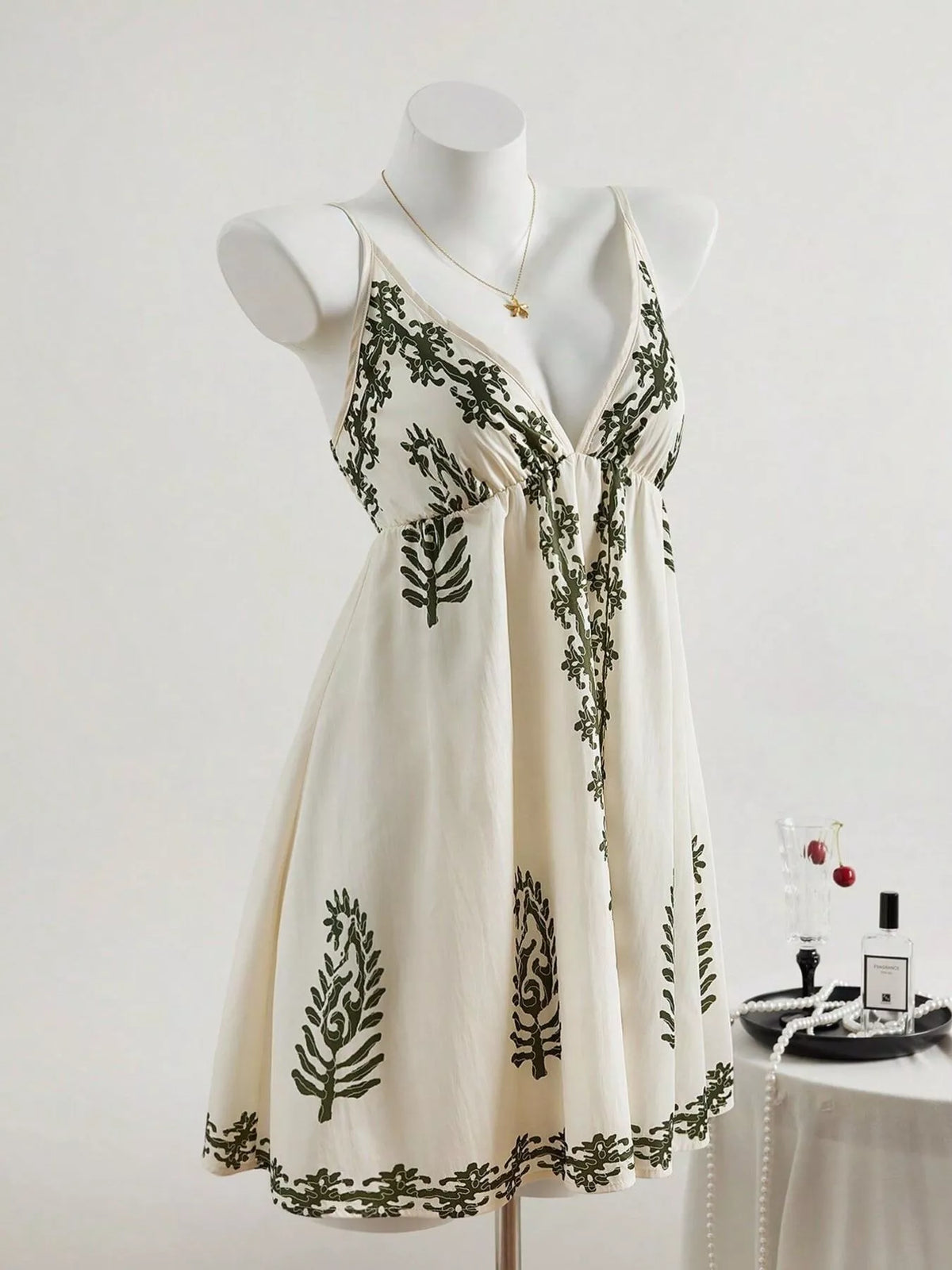 V-Neck Spaghetti Strap Mini Dress