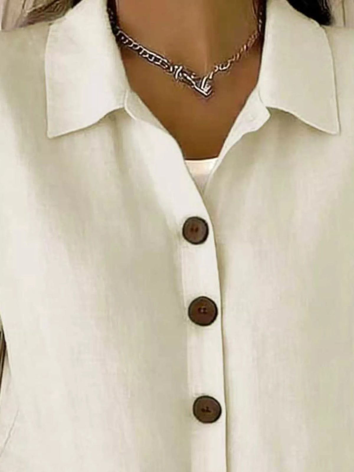 Full Size Button-Down Short Sleeve Shirt Plus Size