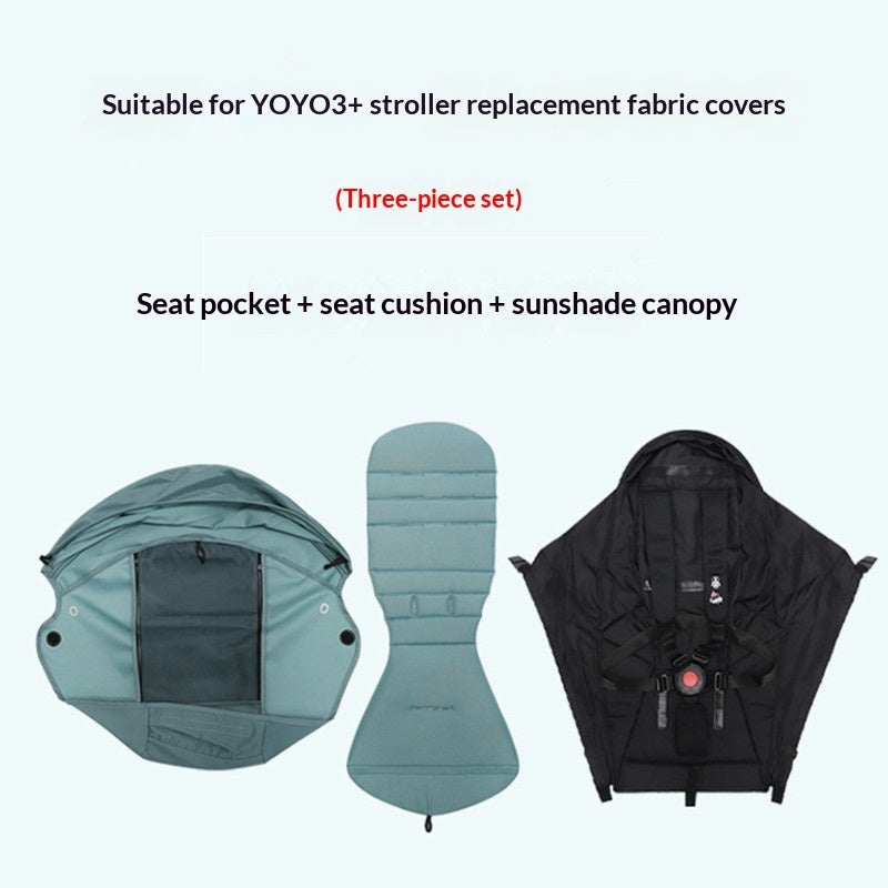 Stroller Flat-recline Three-piece Set Canopy And Seat Pad