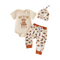 Western Cowboy Romper, Pants, And Hat Three-piece Set