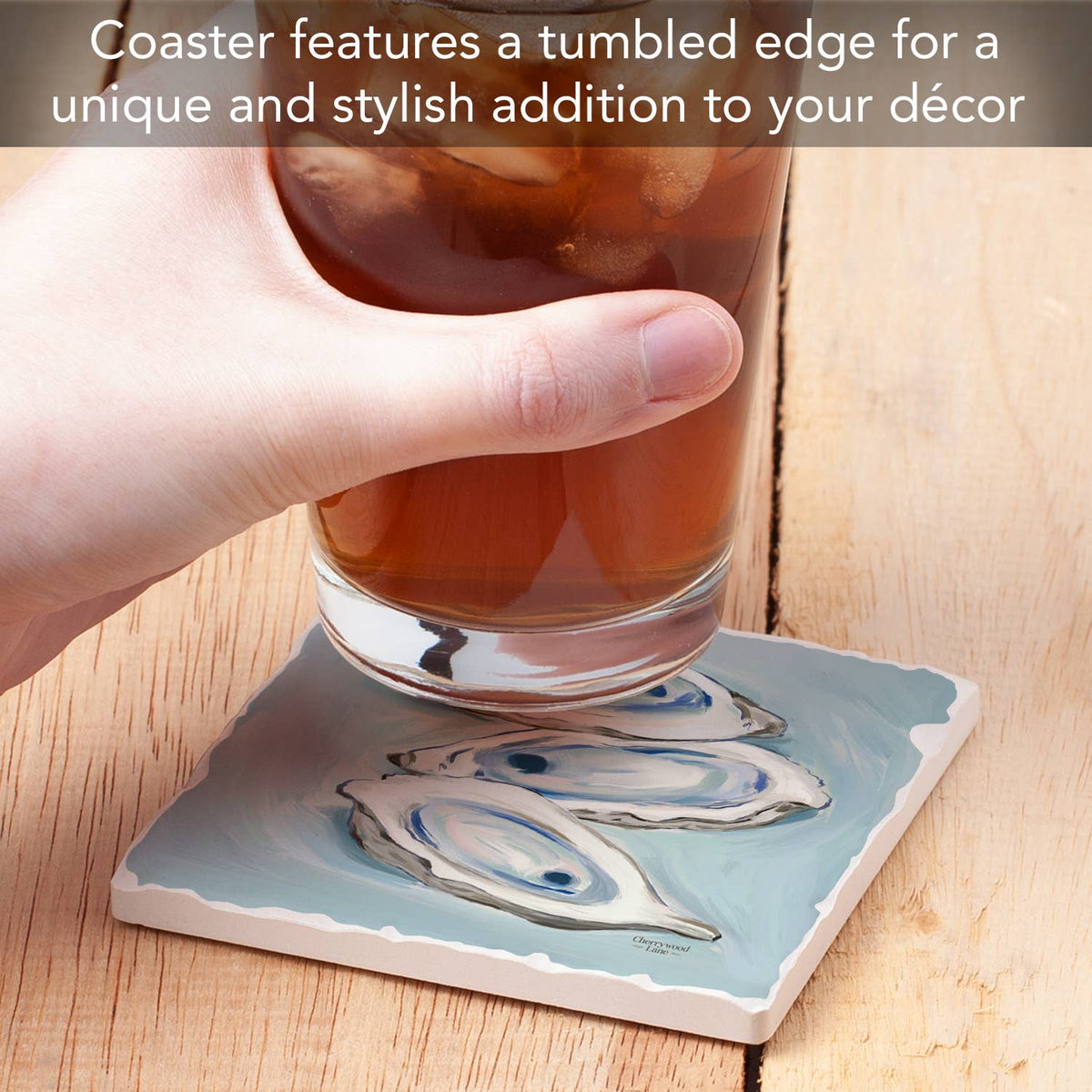 Oysters Galore Absorbent Stone Coaster | Single