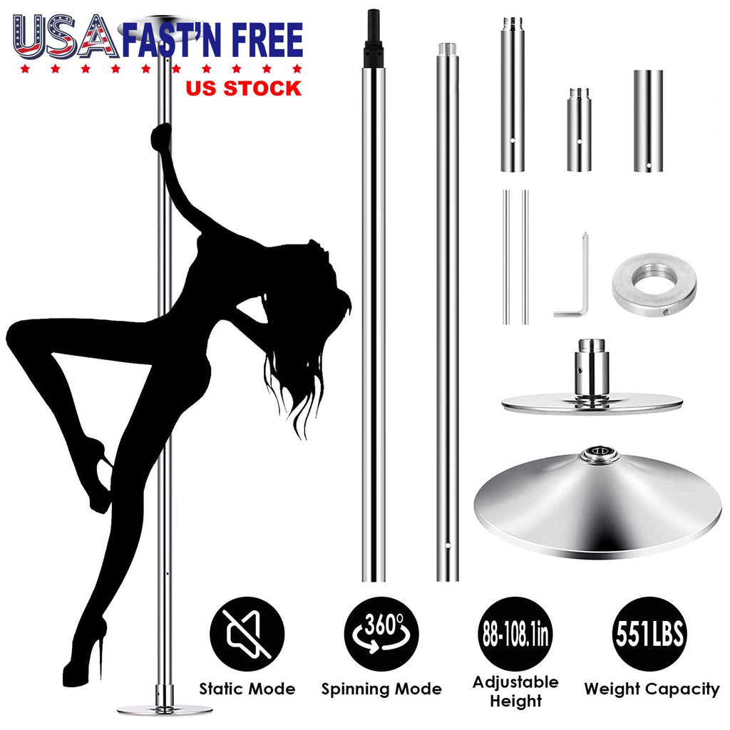 Stripper Dance Pole: Spinning & Static Modes