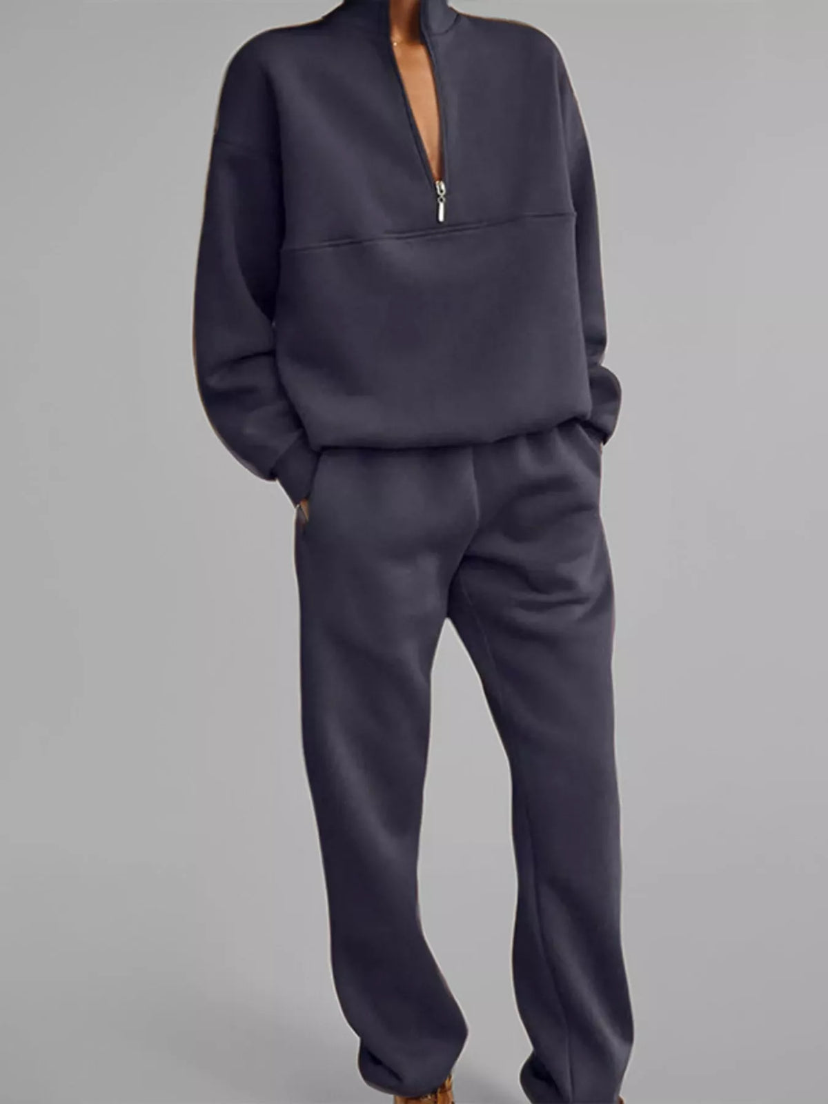 Half-Zip Sweatshirt and Joggers Set