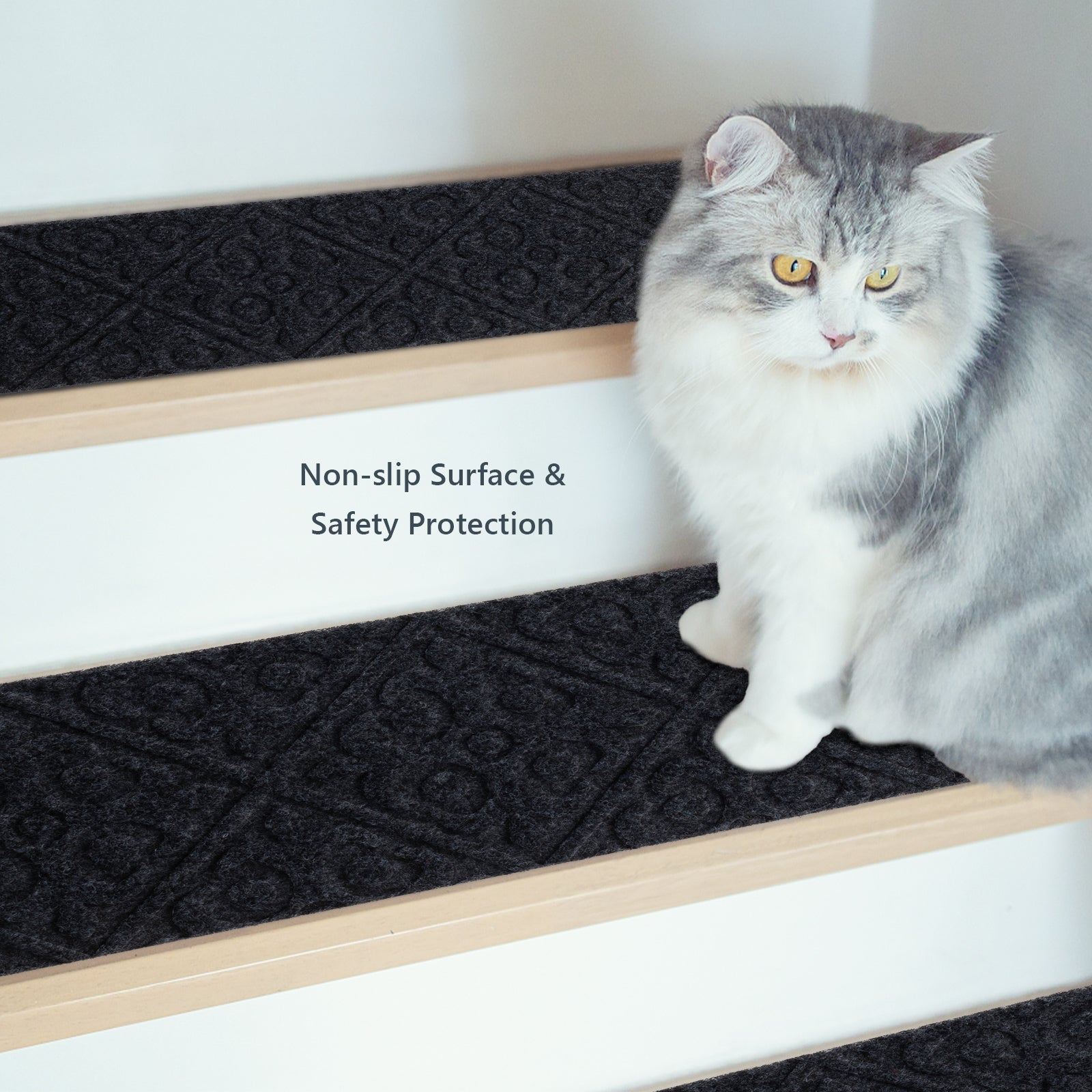15Pcs Indoor Non-Slip Stair Carpet Mats for Wooden Steps