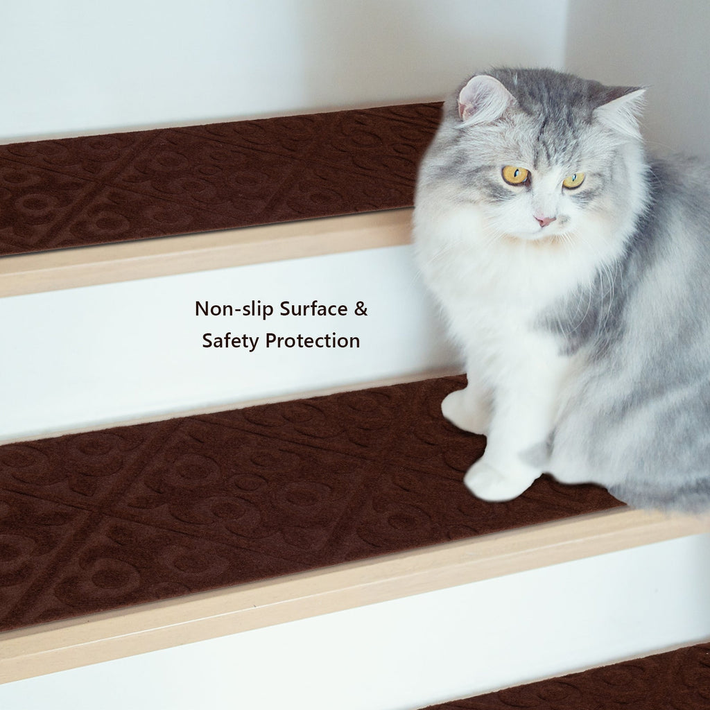 15Pcs Indoor Non-Slip Stair Carpet Mats for Wooden Steps