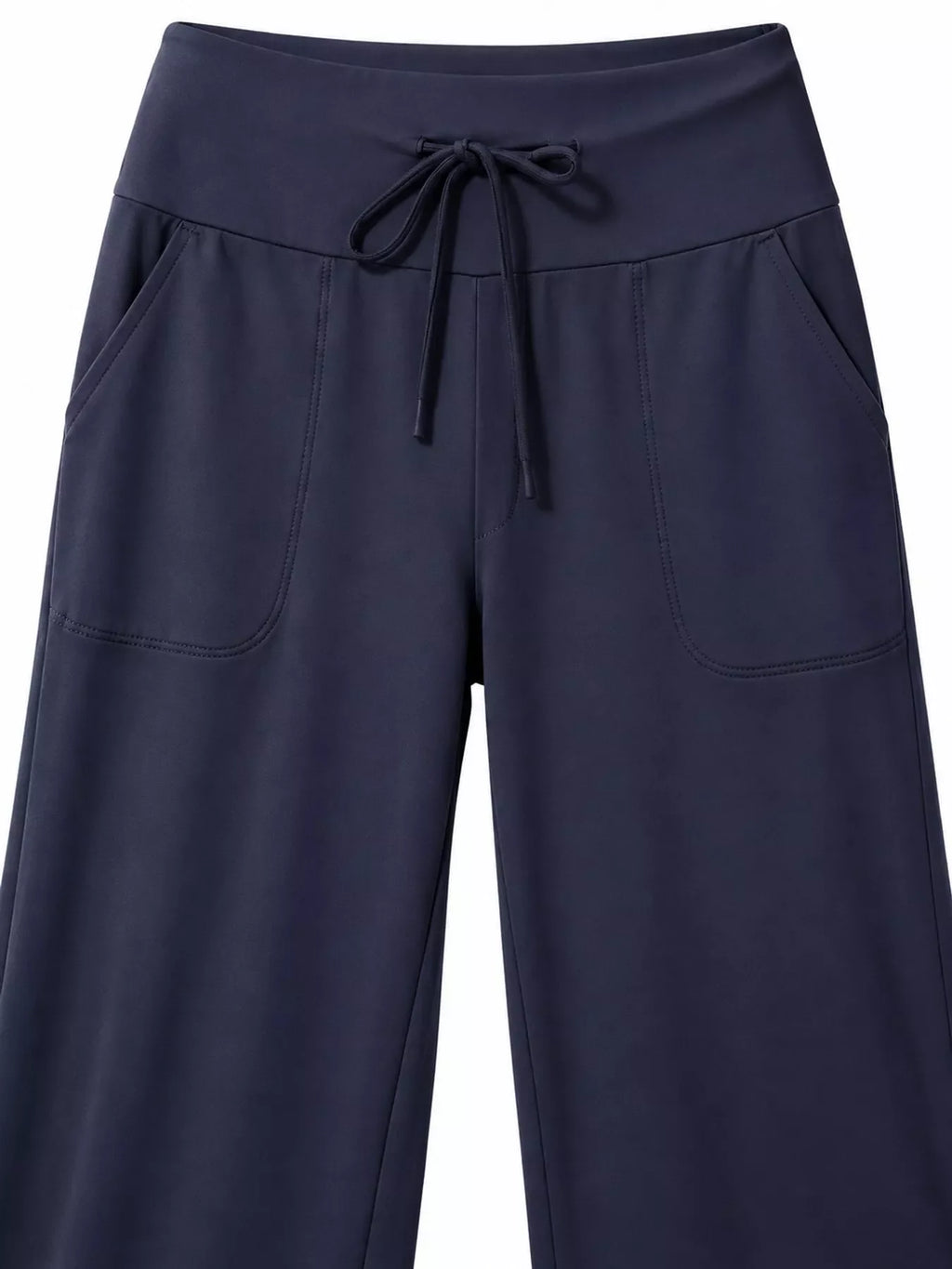 High-Waisted Wide-Leg Lounge Bottoms with Pockets