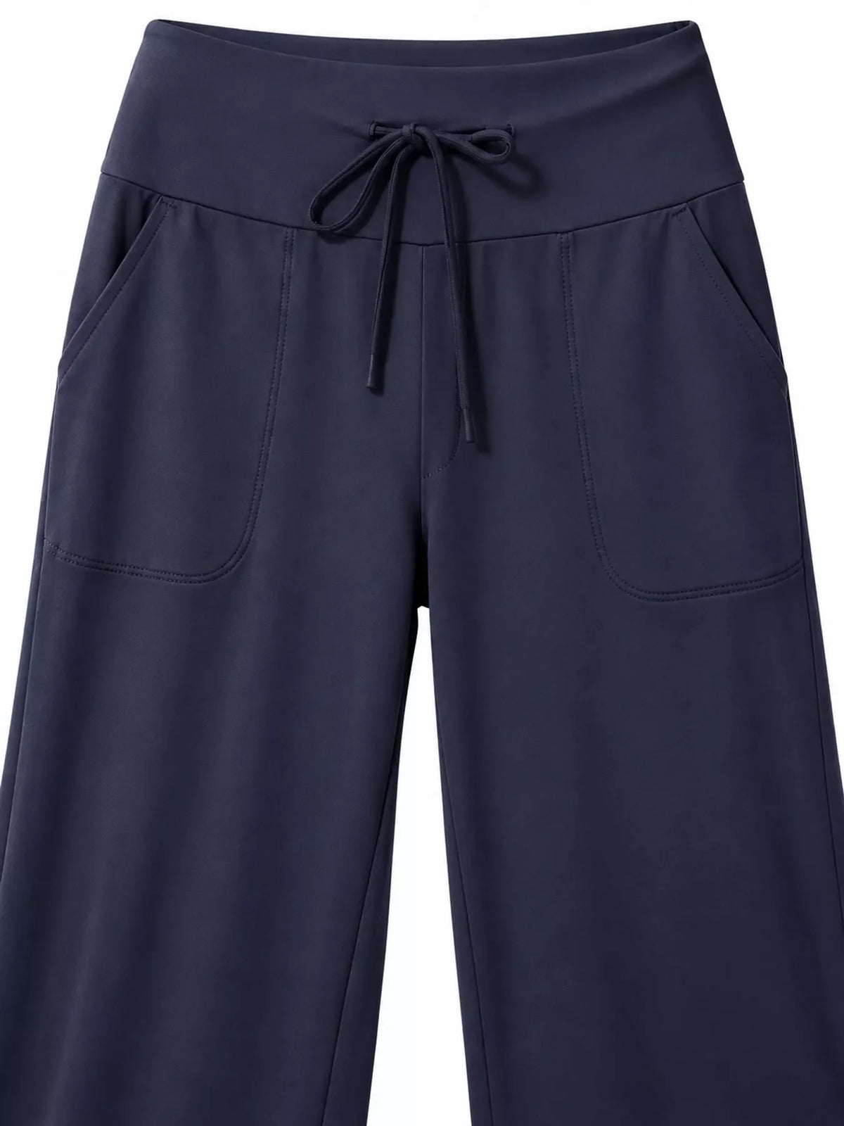 High-Waisted Wide-Leg Lounge Bottoms with Pockets