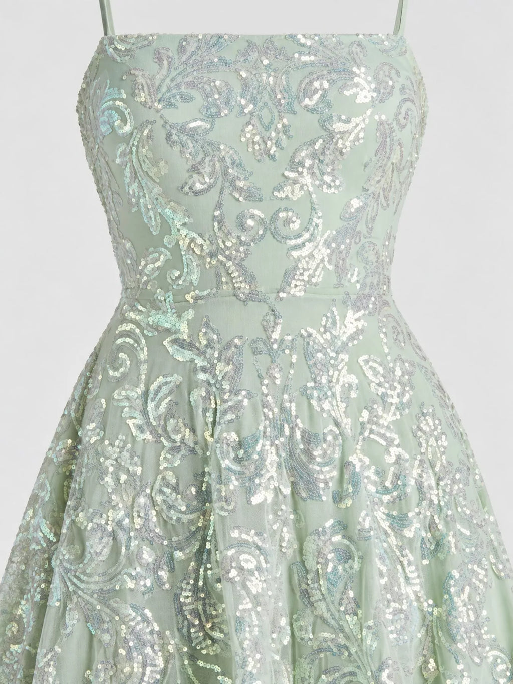 Sequin Square Neck Mini Dress