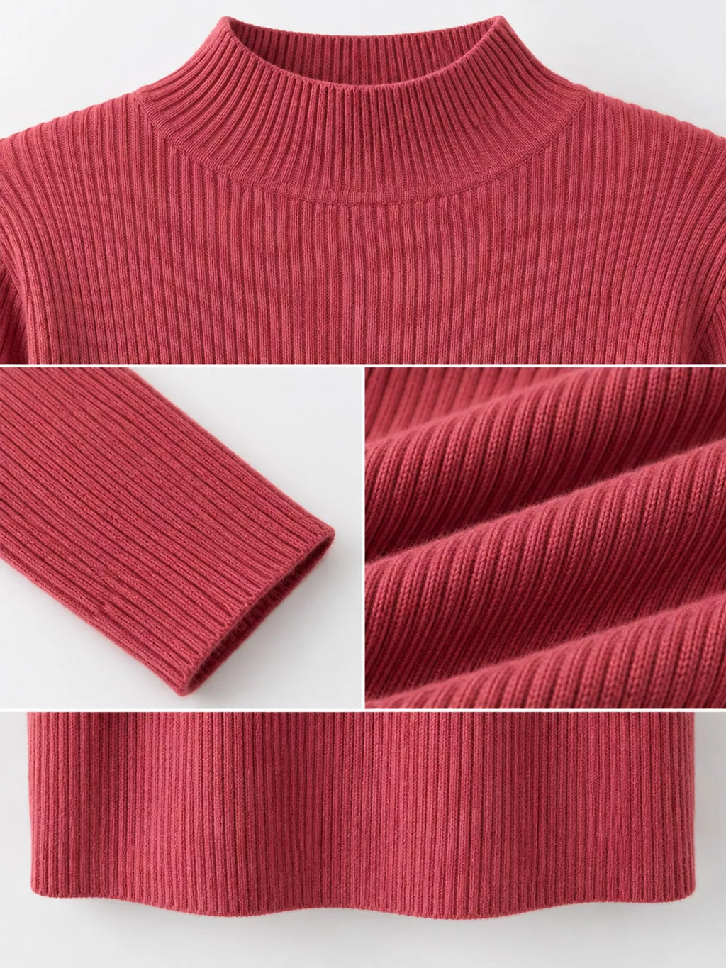 Elegant Slim-Fit Ribbed Mock Neck Knit Top