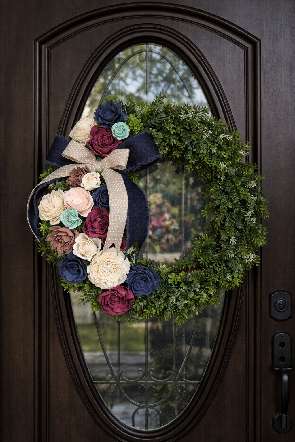 Wood Flower Wreath