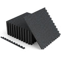 Interlocking Rubber Exercise Mat 48 Sq Ft with Borders