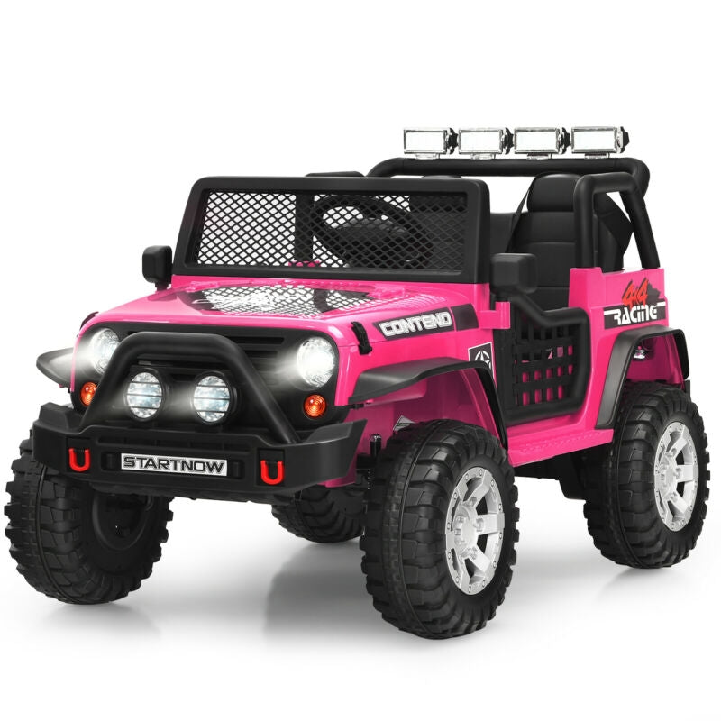 12V Kids Electric Ride On Truck with Remote Control and Operation Lever