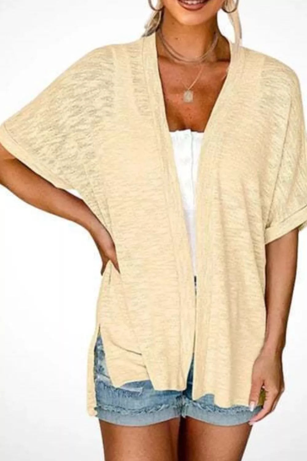 Side Sit Open Front Cardigan