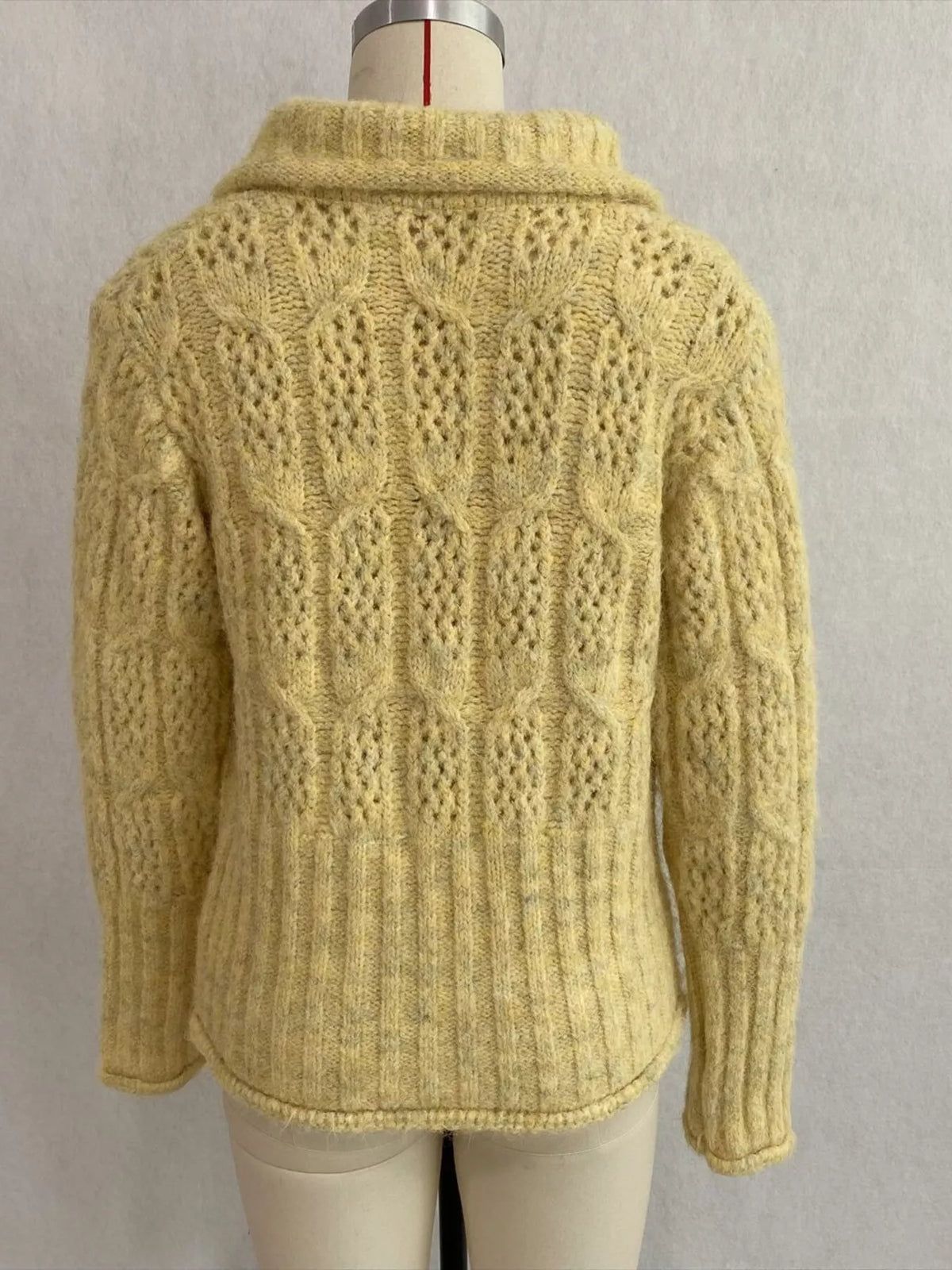 Cable-Knit Button Up Cardigan