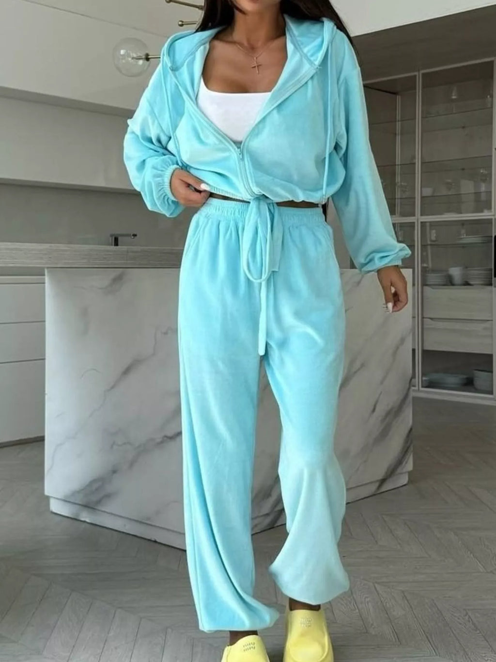 Zip-Up Hoodie and Joggers Set