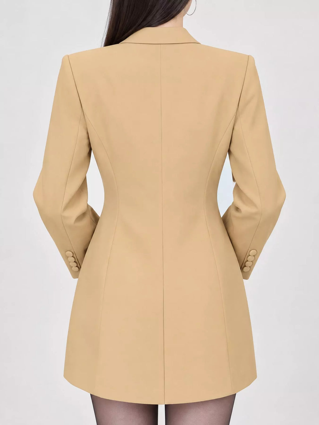 Full Size Double-Breasted Slim-Fit Blazer Plus Size