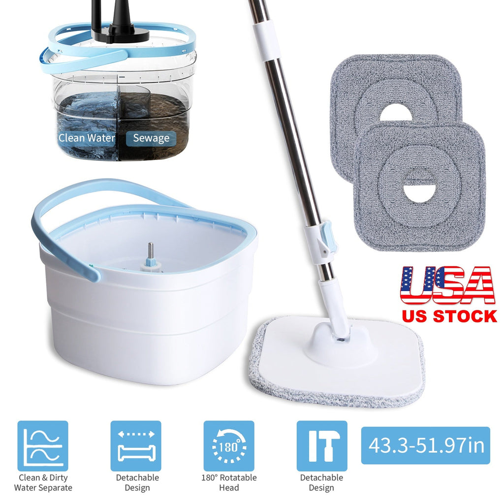 Spin Mop with Wringer Bucket Set for Easy Cleaning