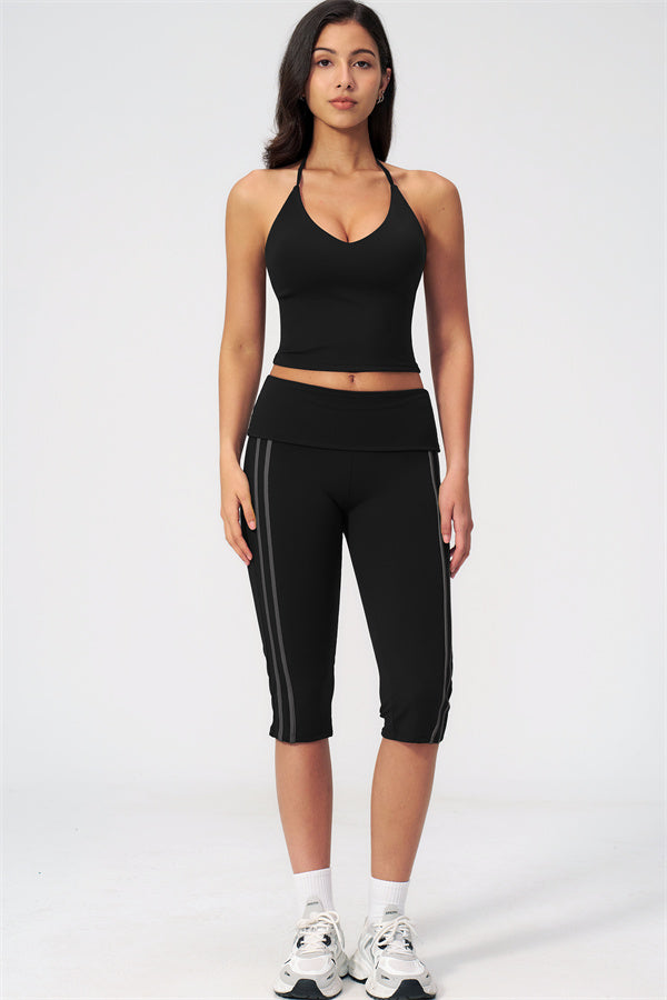 The Evoke Crop Top Capri Leggings 2-Piece Set
