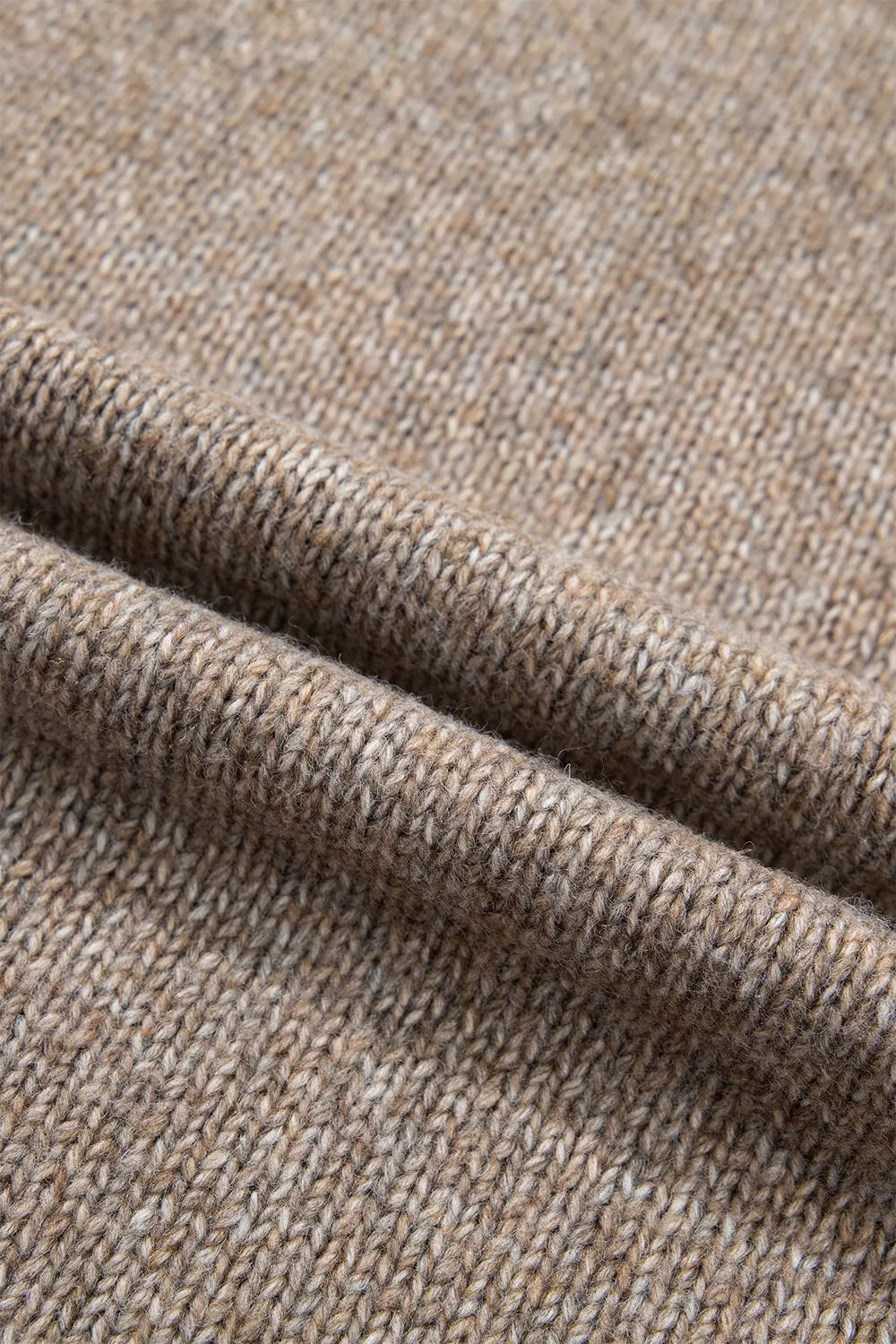High Neck Drop Shoulder Cable Knit Regular Length Sweater