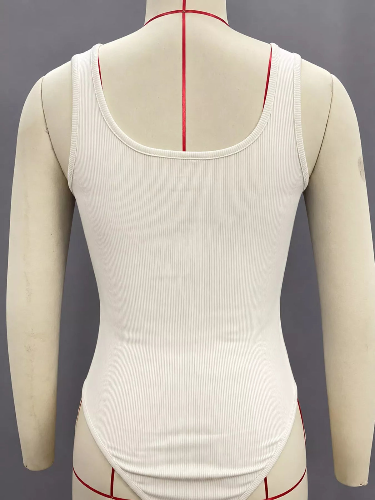 Full Size Ribbed Knit Sleeveless Scoop Neck Bodysuit Plus Size