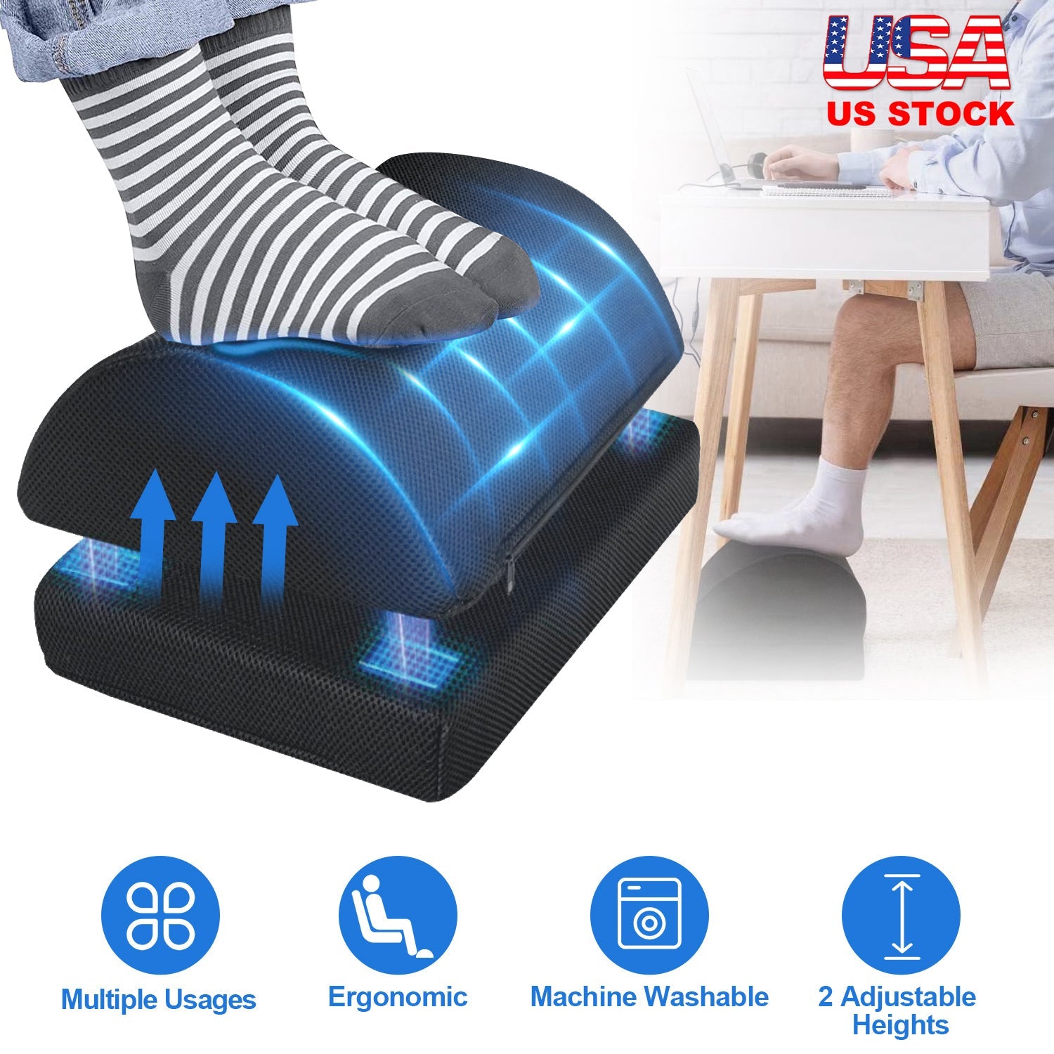 Under Desk Ergonomic Footrest for Home Office