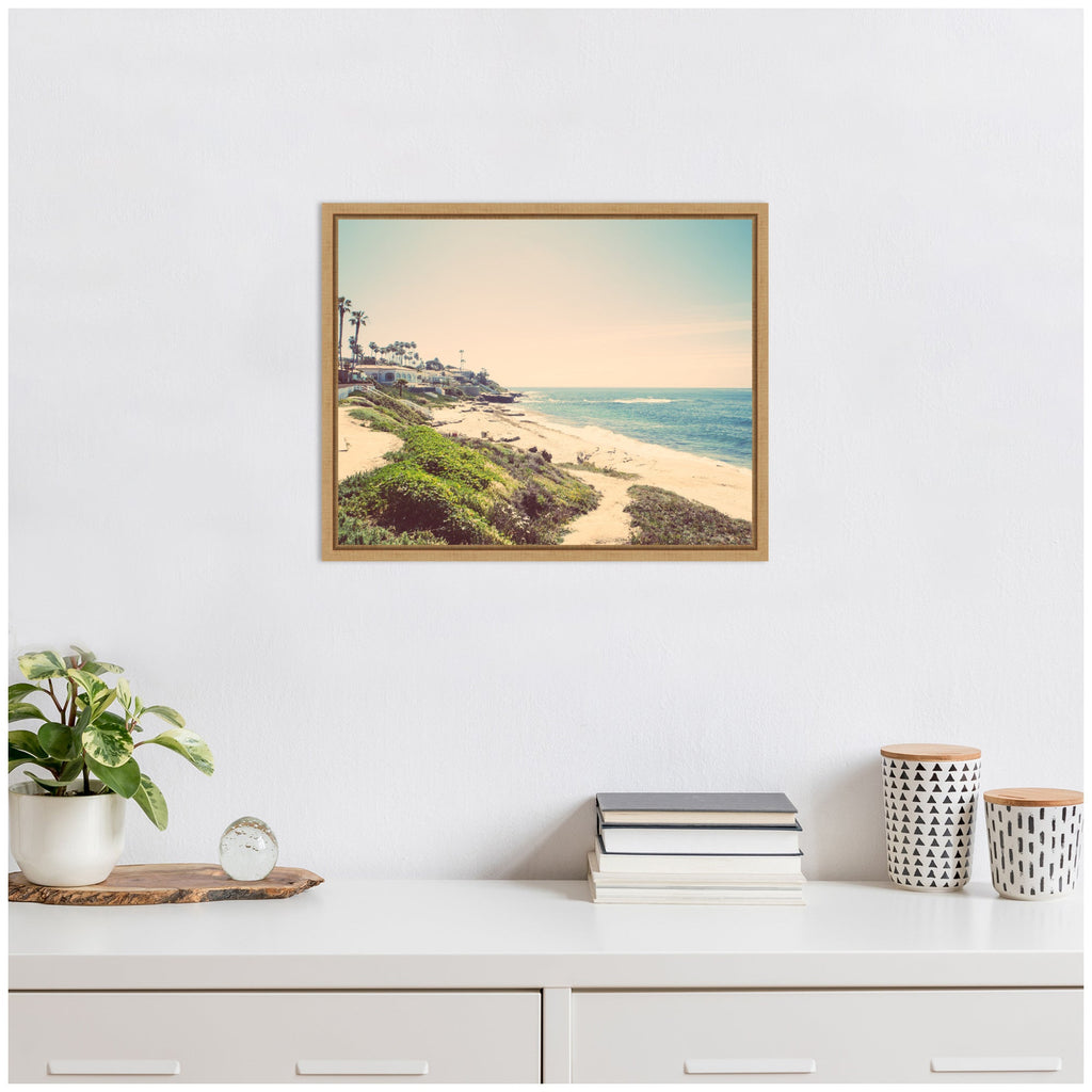 Sylvie Vintage Coastal Seaside Beach Framed Canvas by Saint and Sailor Studios