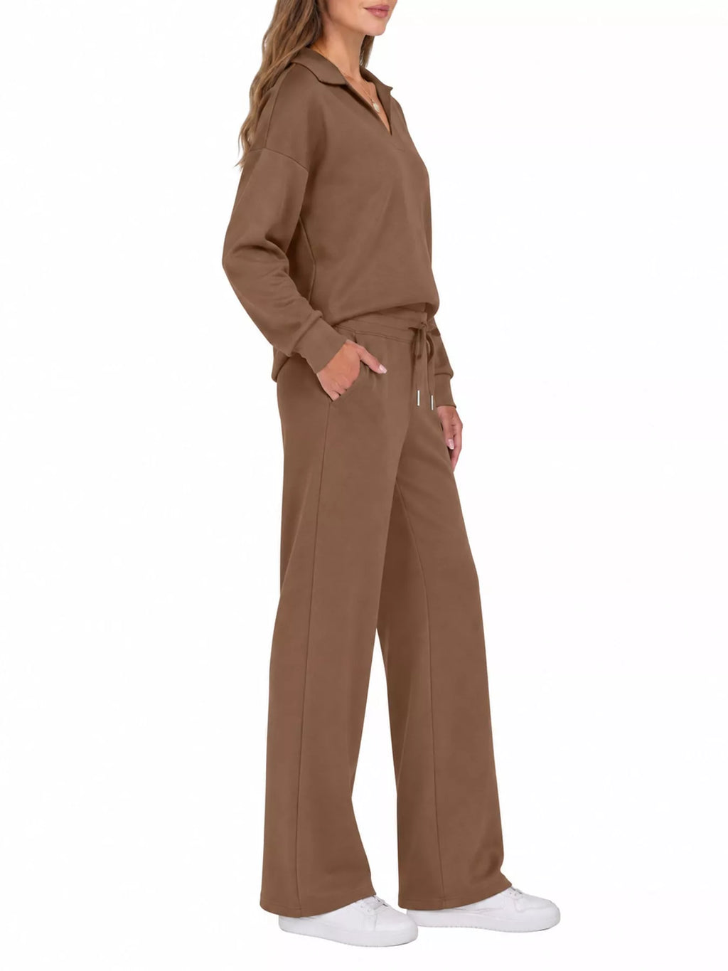 Dropped Shoulder Top and Pants Set
