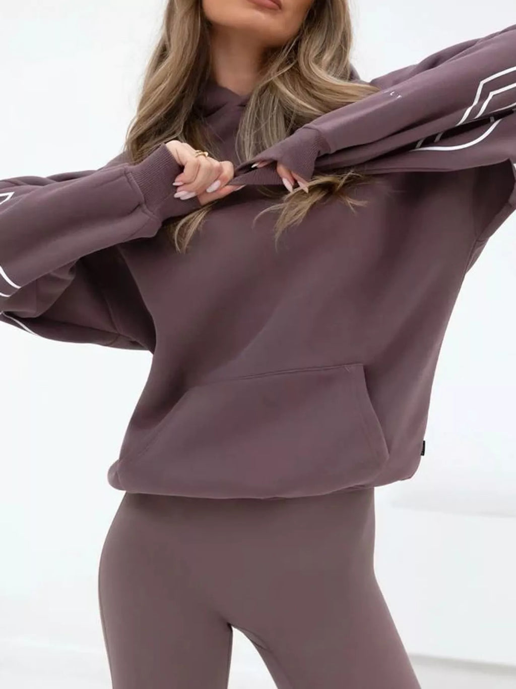 Letter Back Hoodie with Kangaroo Pocket