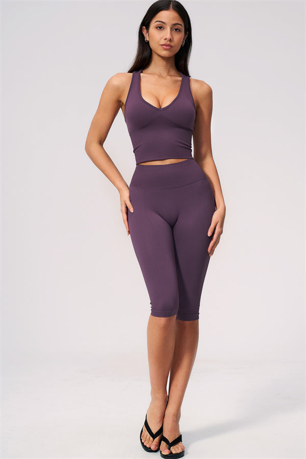 The Allure Crop Top Capri Leggings 2-Piece Set