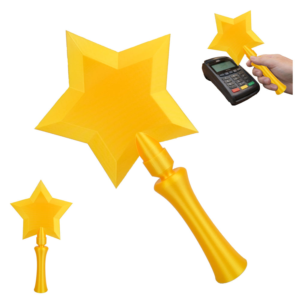 3D Printed Star Wand Contactless Card Holder, Short Magic Wand With Card Slot For Tap Payment, Party Costume Prop And Novelty Gift