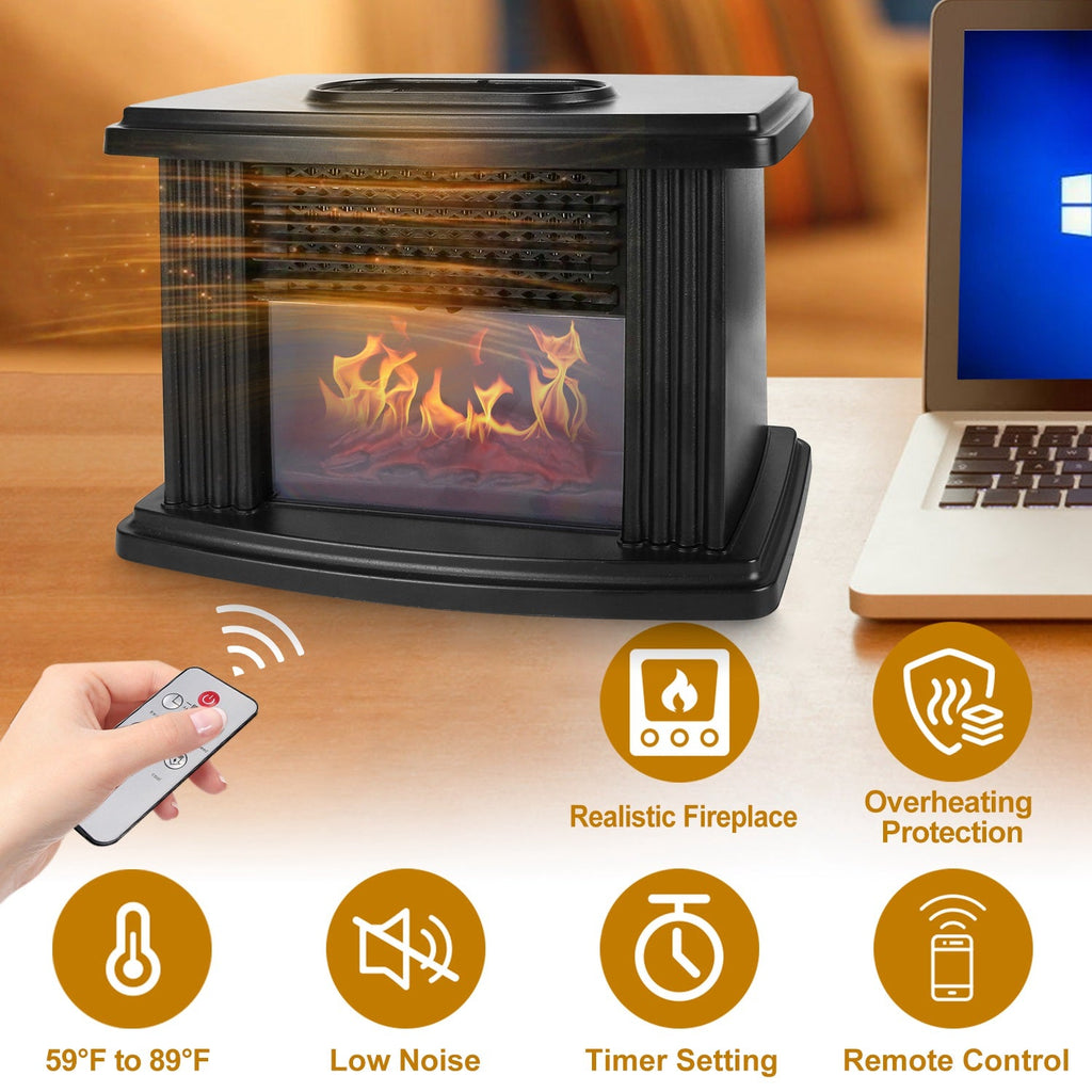 Electric Fireplace Heater with Remote Control