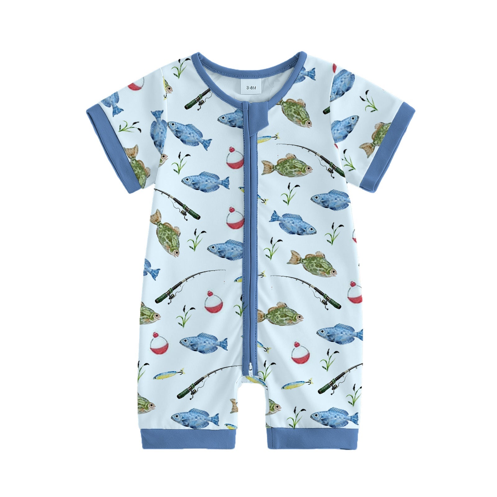 Infant And Toddler Fishing-Print Onesie