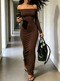 Off-Shoulder Bodycon Maxi Dress