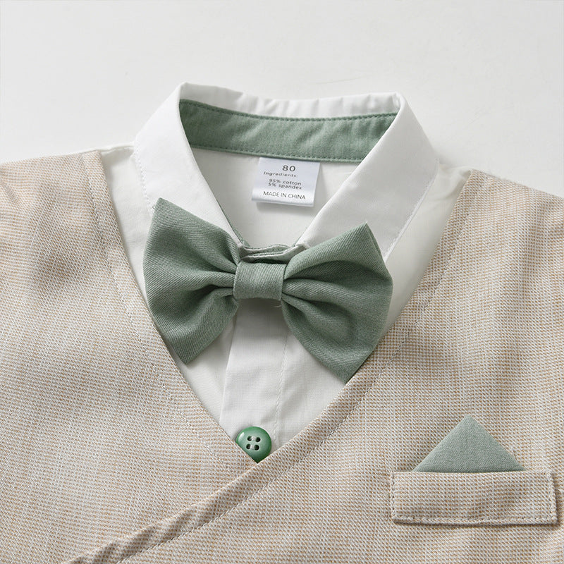 Baby Spring And Autumn Faux Vest Long-sleeve Boys Set